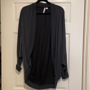 Long, lightweight, black cardigan.